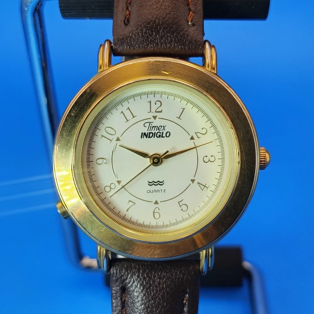 Vintage 1994 Timex 36mm Gold Tone Mens Quartz Dress Watch Restored (No Indiglo)